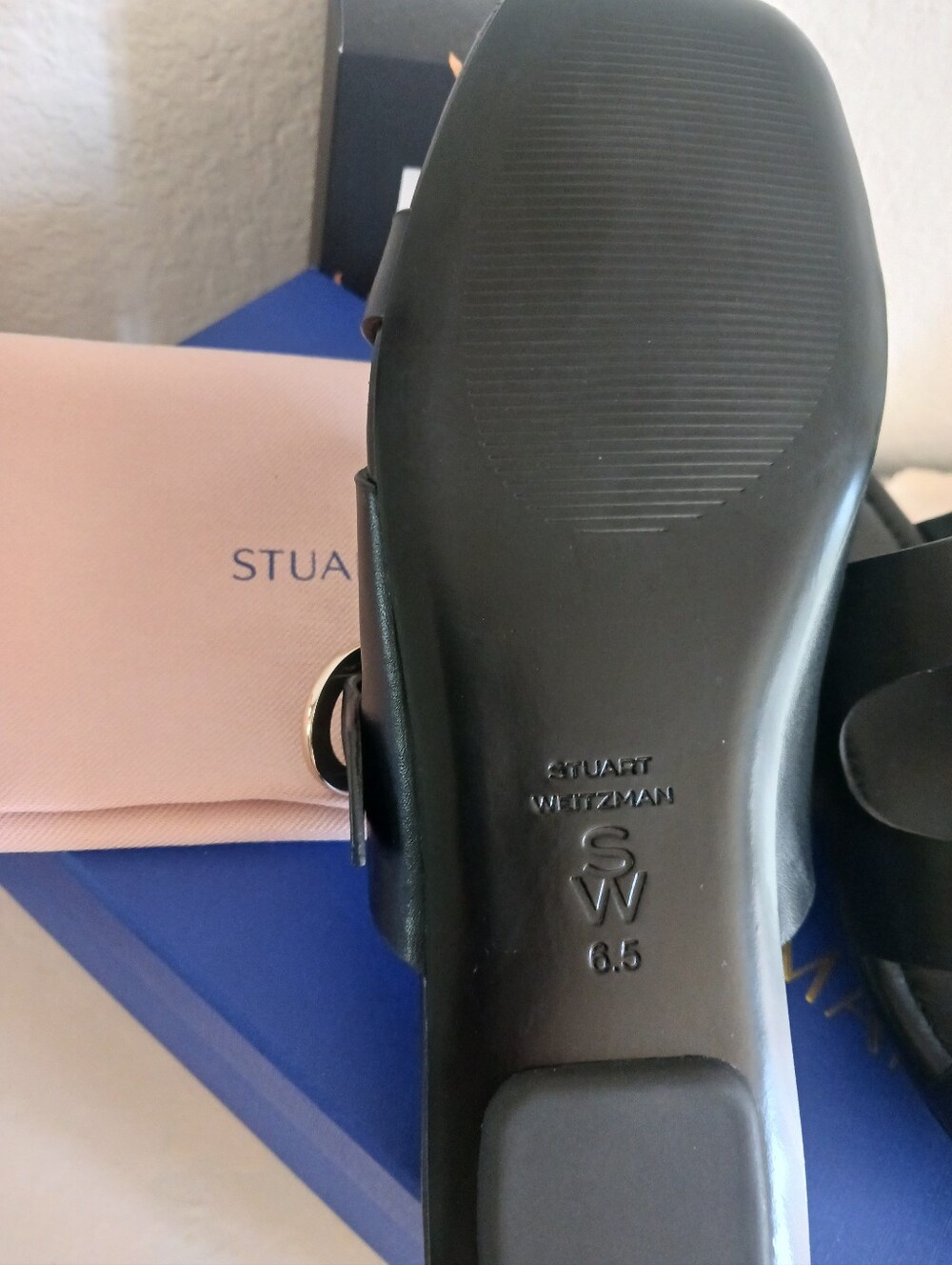 Stuart Weitzman Villa Slide Calf Leather Sandal - Picture 6 of 6